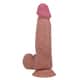 Фаллоимитатор с подвижной кожей и фиксацией формы Baile Sliding Skin 21.8 см, темный телесный