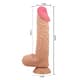 Фаллоимитатор с подвижной кожей и фиксацией формы Baile Sliding Skin 24 см, телесный