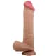 Фаллоимитатор с подвижной кожей и фиксацией формы Baile Sliding Skin 26 см, темный телесный