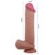 Фаллоимитатор с подвижной кожей и фиксацией формы Baile Sliding Skin 26 см, темный телесный