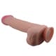 Фаллоимитатор с подвижной кожей и фиксацией формы Baile Sliding Skin 26 см, темный телесный