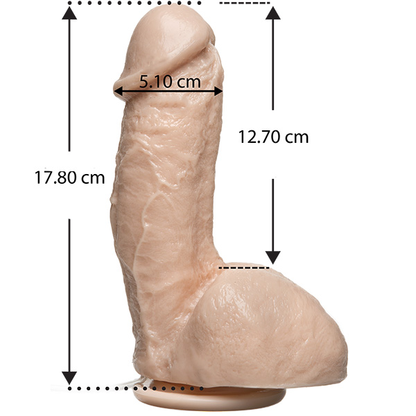 Фаллоимитатор с семяизвержением Doc Johnson Squirting Realistic Cock на присоске 17.8 см, телесный