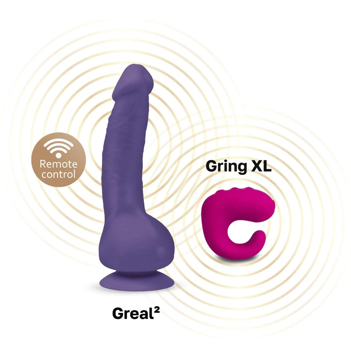 Фаллоимитатор с вибрацией Gvibe Greal 2 22 см, фиолетовый
