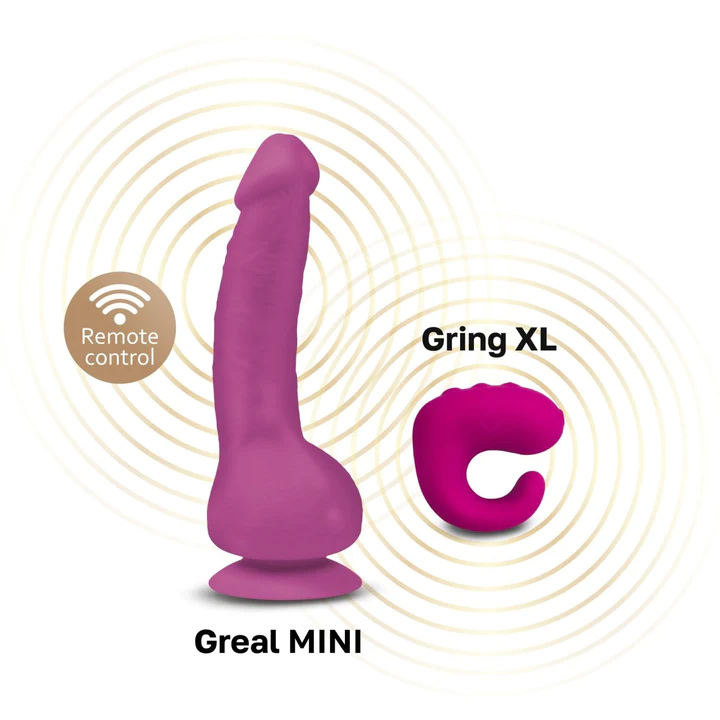Фаллоимитатор с вибрацией Gvibe Greal Mini 18.5 см, фиолетовый