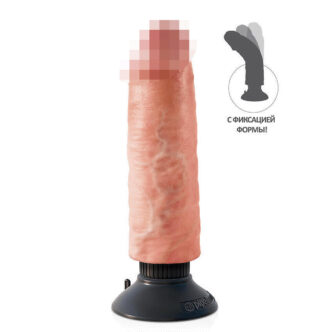 Фаллоимитатор с вибрацией и фиксацией формы PipeDream King Cock 6" на съемной присоске 17.8 см, телесный