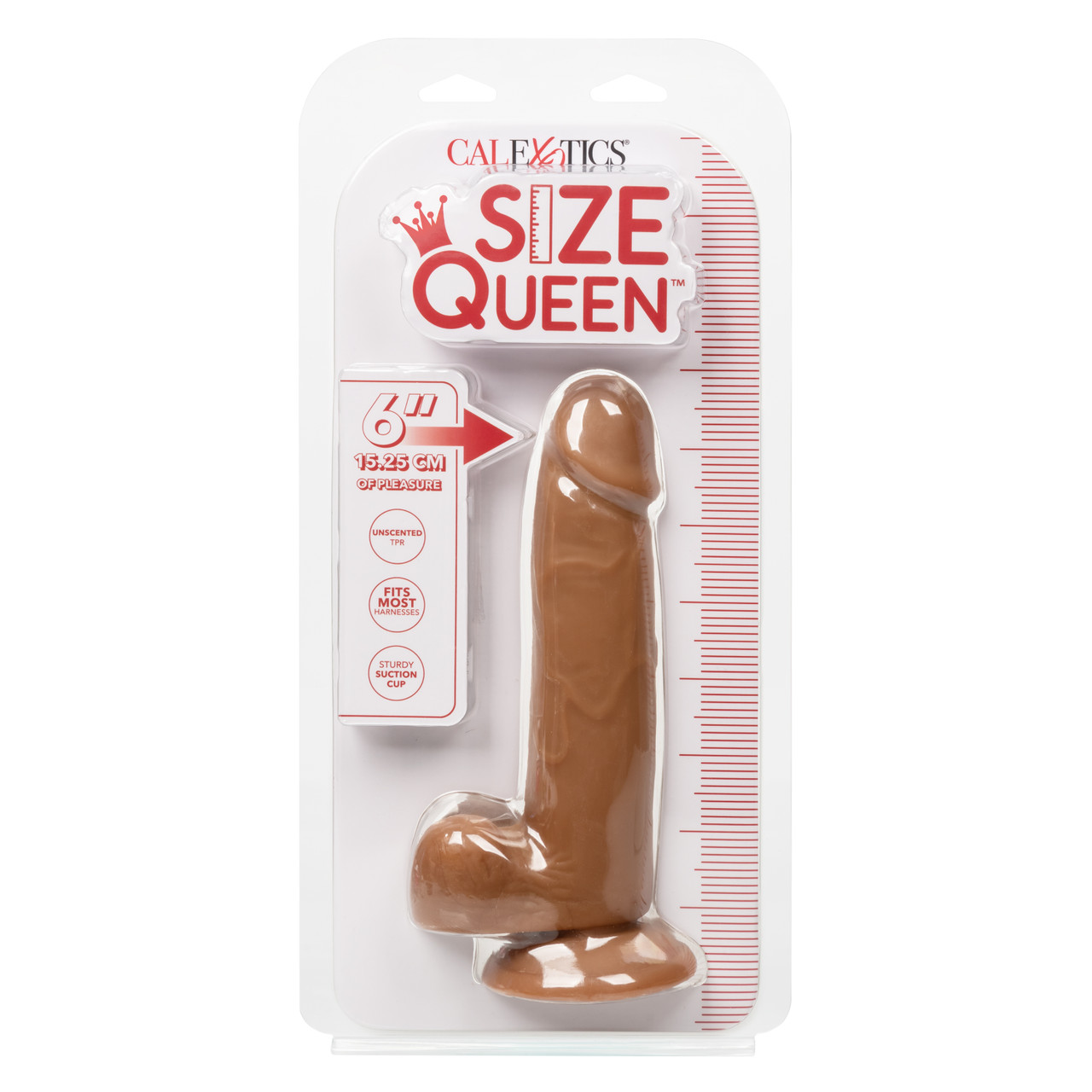 Фаллоимитатор на присоске CalExotics Size Queen 20.2 см, коричневый