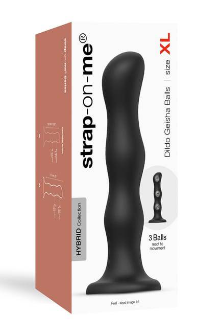 Фаллоимитатор Strap-On-Me Dildo Geisha Ball XL 19 см, черный - фото 6