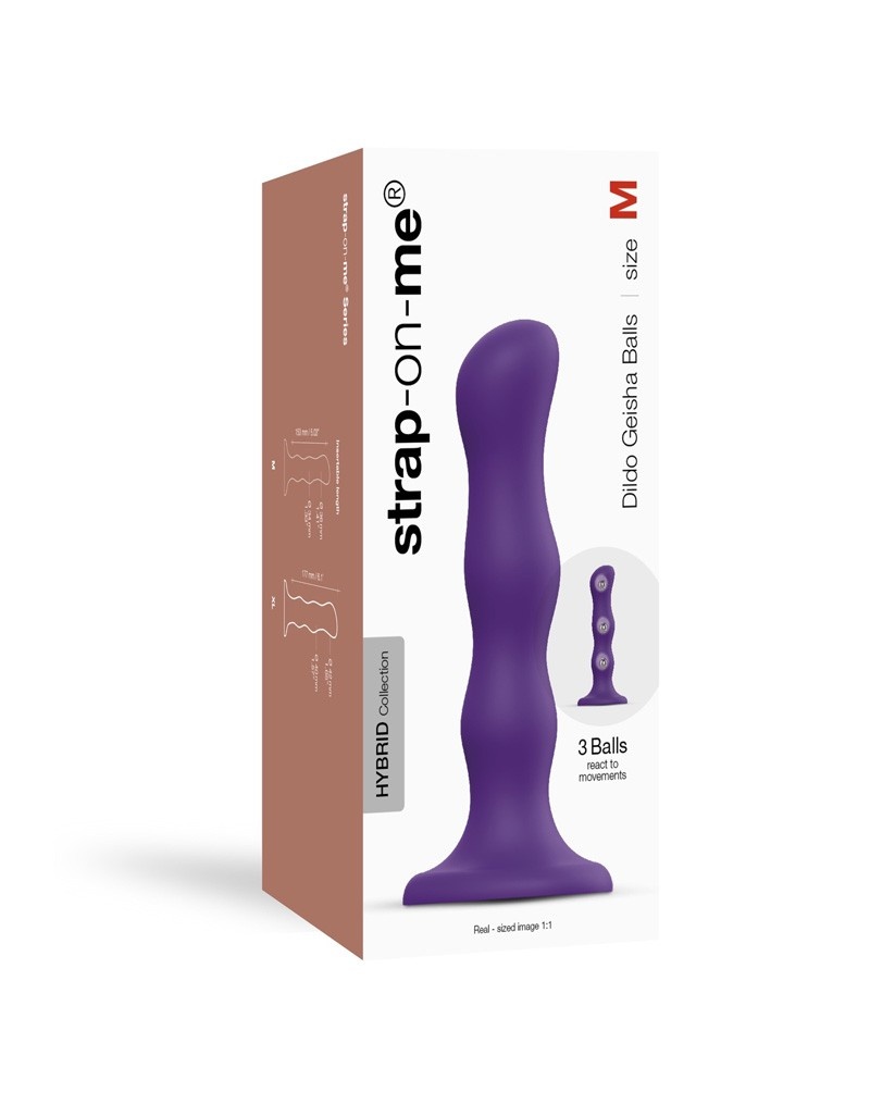 Фаллоимитатор Strap-On-Me Dildo Geisha Ball M 16.5 см, фиолетовый