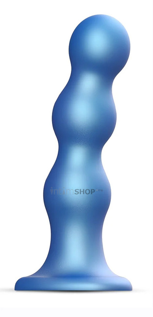 Фаллоимитатор Strap-on-me Dildo Plug Balls L 16 см, голубой металлик