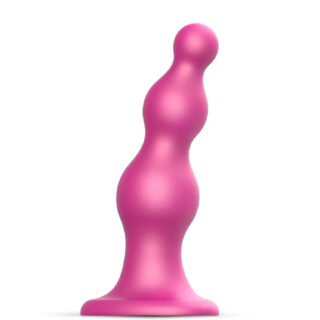 Фаллоимитатор Strap-on-me Dildo Plug Beads Framboise L 16 см, розовый металлик