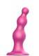 Фаллоимитатор Strap-on-me Dildo Plug Beads Framboise M 15 см, розовый металлик