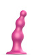 Фаллоимитатор Strap-on-me Dildo Plug Beads Framboise S 14 см, розовый металлик