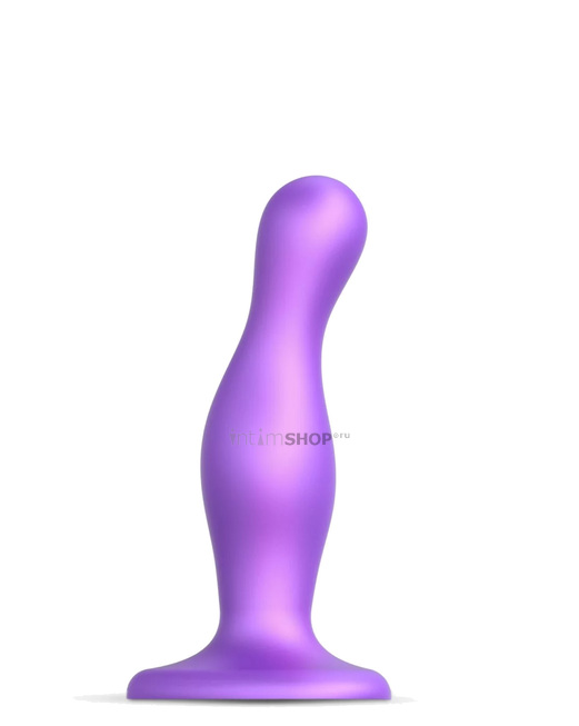 Фаллоимитатор Strap-on-me Dildo Plug Curvy M 15.5 см, фиолетовый металлик