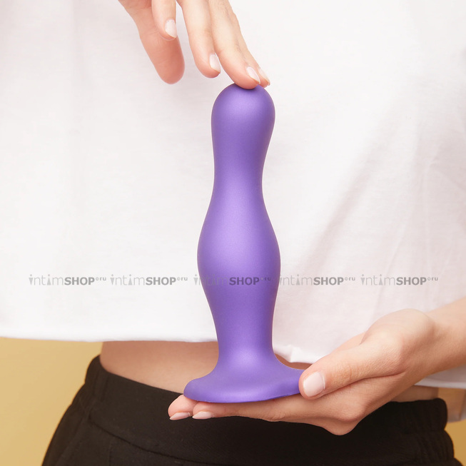 Фаллоимитатор Strap-on-me Dildo Plug Curvy S 14.5 см, фиолетовый металлик - фото 4
