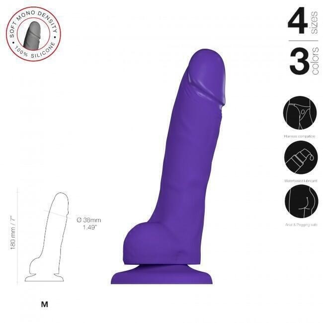 Фаллоимитатор Strap-on-me Realistic, M 18 см, черный 6015827 - Strap-on-me - Фаллоимитаторы с мошонкой - Купить