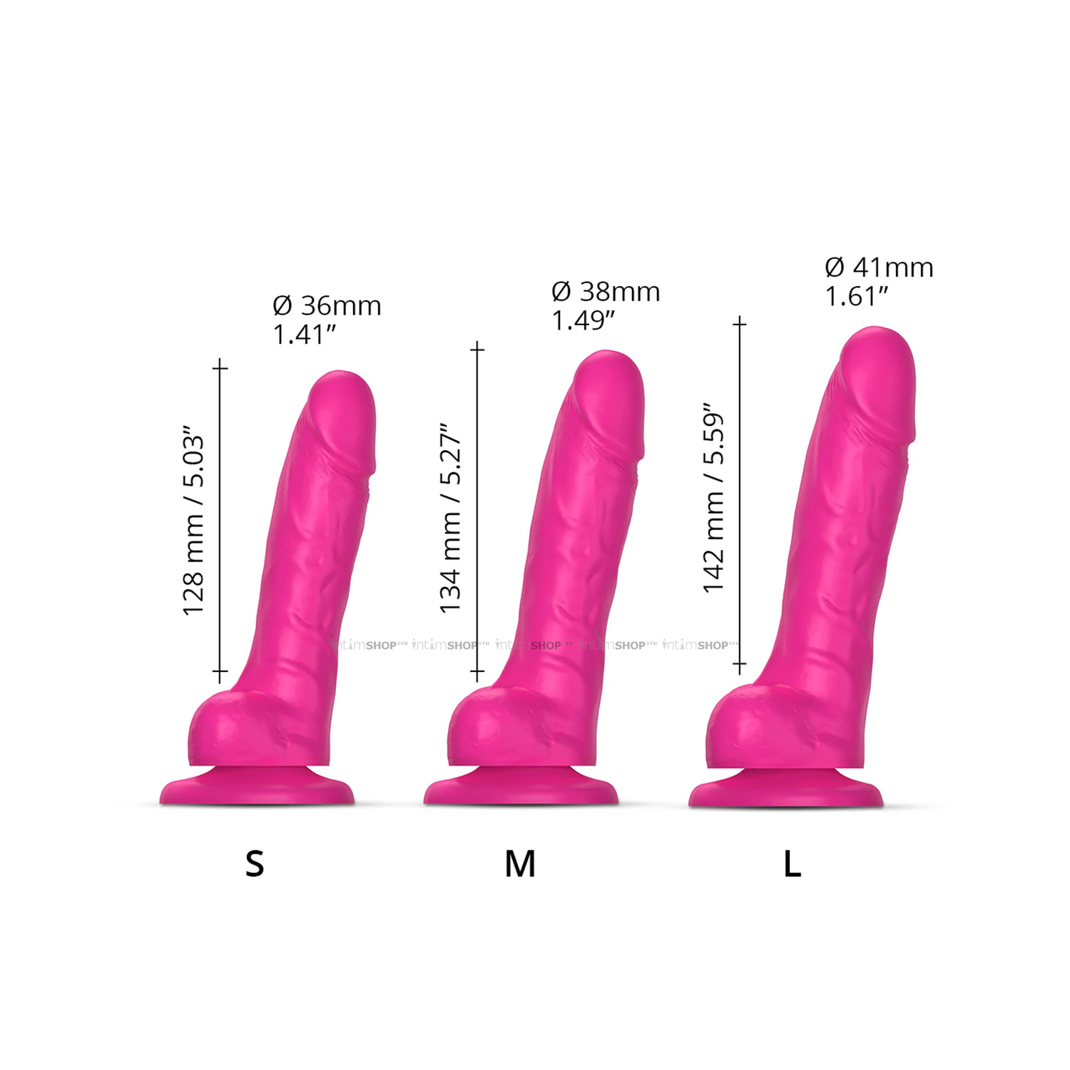 Фаллоимитатор Strap-on-me Sliding Skin Realistic S 17 см, розовый