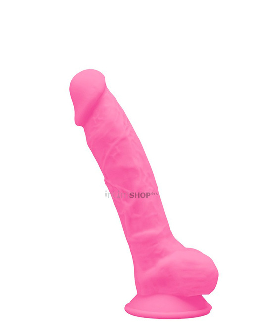 Фаллоимитатор светящийся в темноте Adrien Lastic SileXD Model 1 17.6 см, розовый