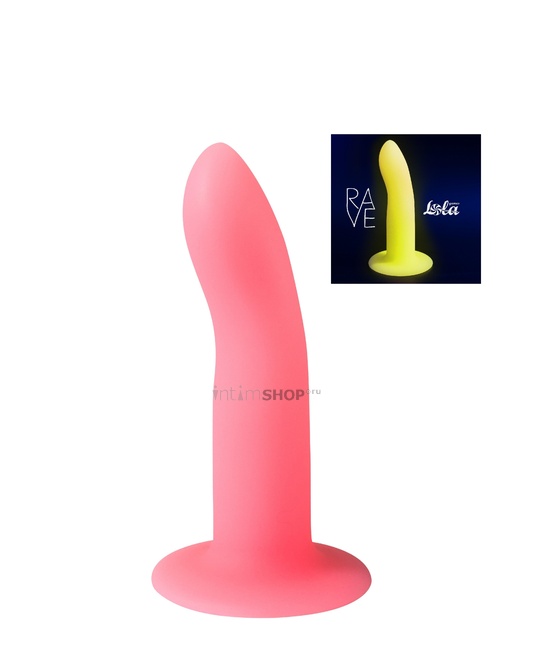 фото Фаллоимитатор светящийся в темноте Lola Games Rave Light Keeper 13 см, розово-желтый, купить