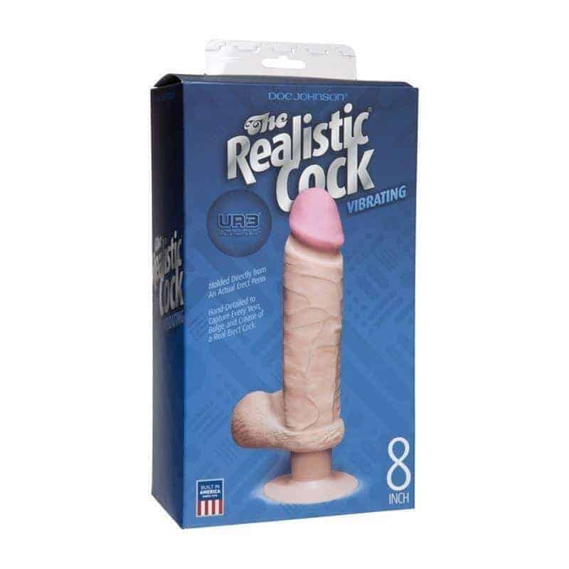 Фаллоимитатор с вибрацией Doc Johnson The Realistic Cock Vibrating 8" 18.5 см, телесный