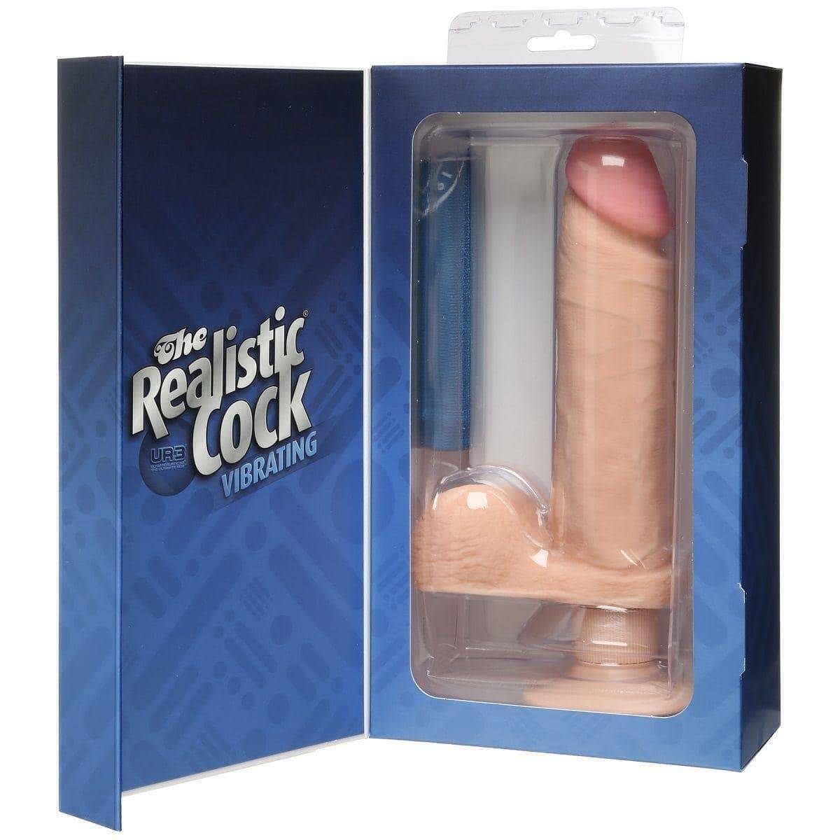 Фаллоимитатор с вибрацией Doc Johnson The Realistic Cock Vibrating 8" 18.5 см, телесный