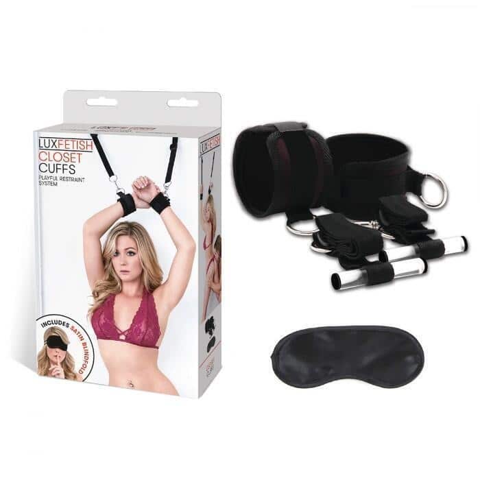 Фиксаторы Lux Fetish с креплением к двери, черные