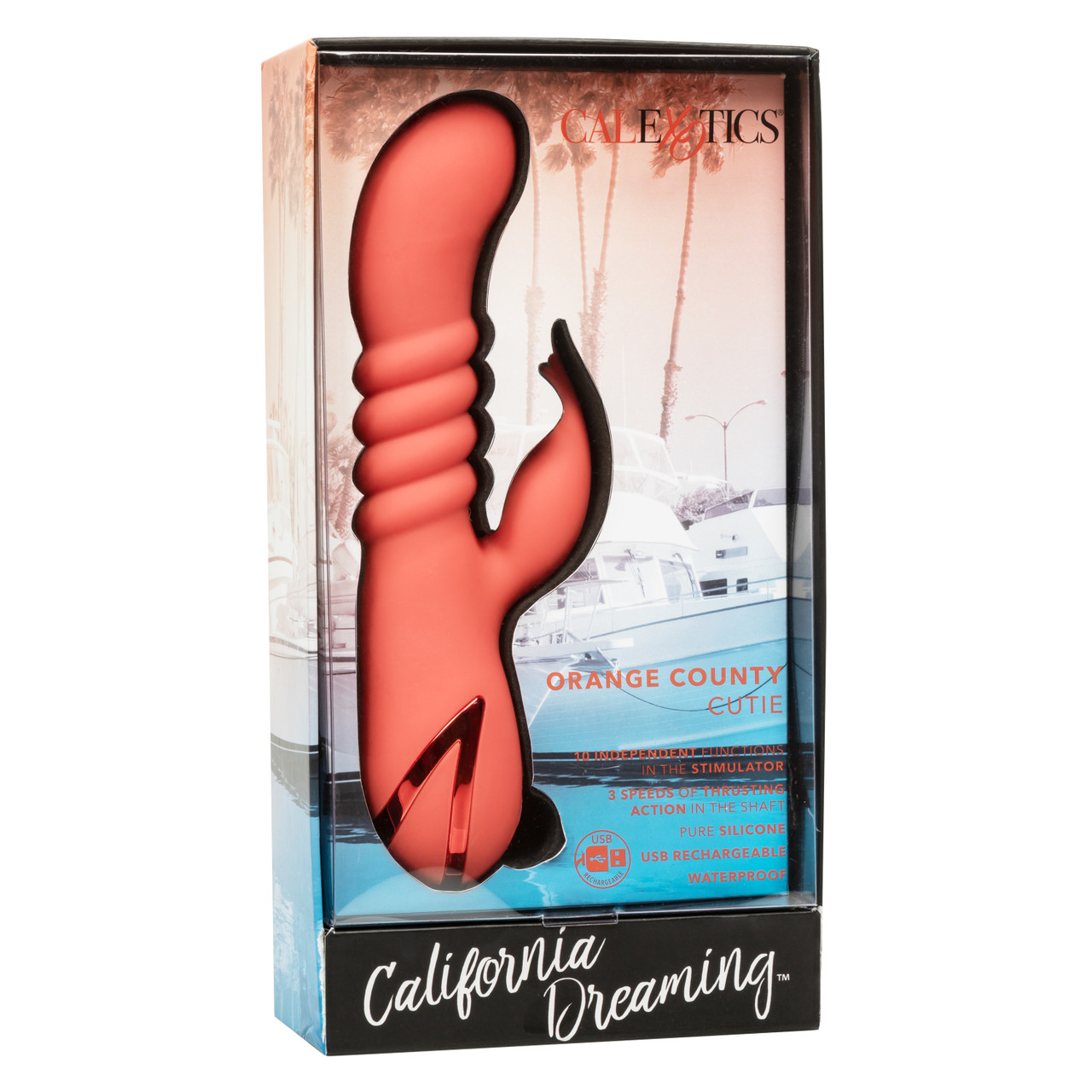 Фрикционный вибратор-кролик CalExotics California Dreaming Orange County Cutie, оранжевый