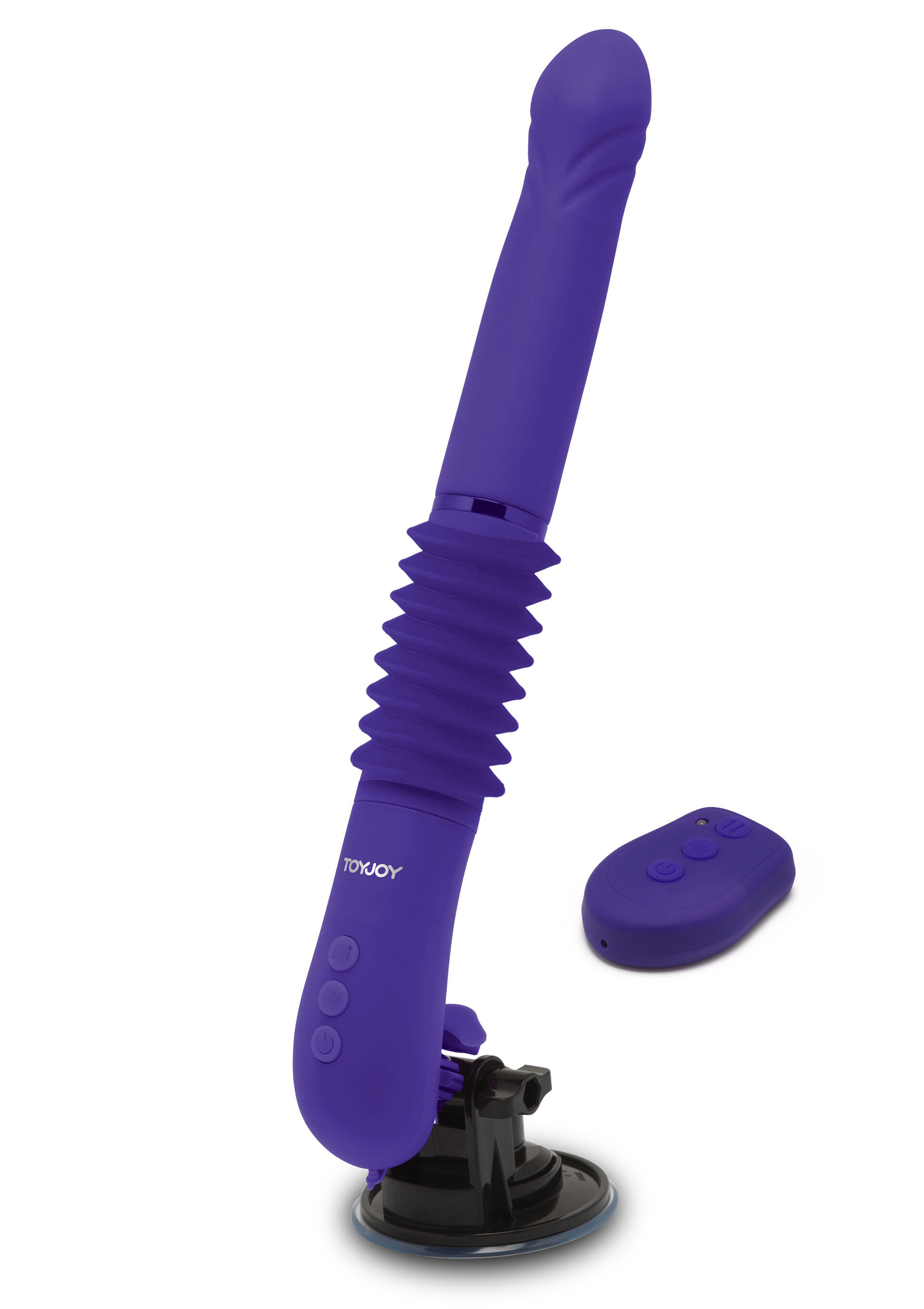 Фрикционный вибратор Magnum Opus Supreme с пультом на присоске, фиолетовый