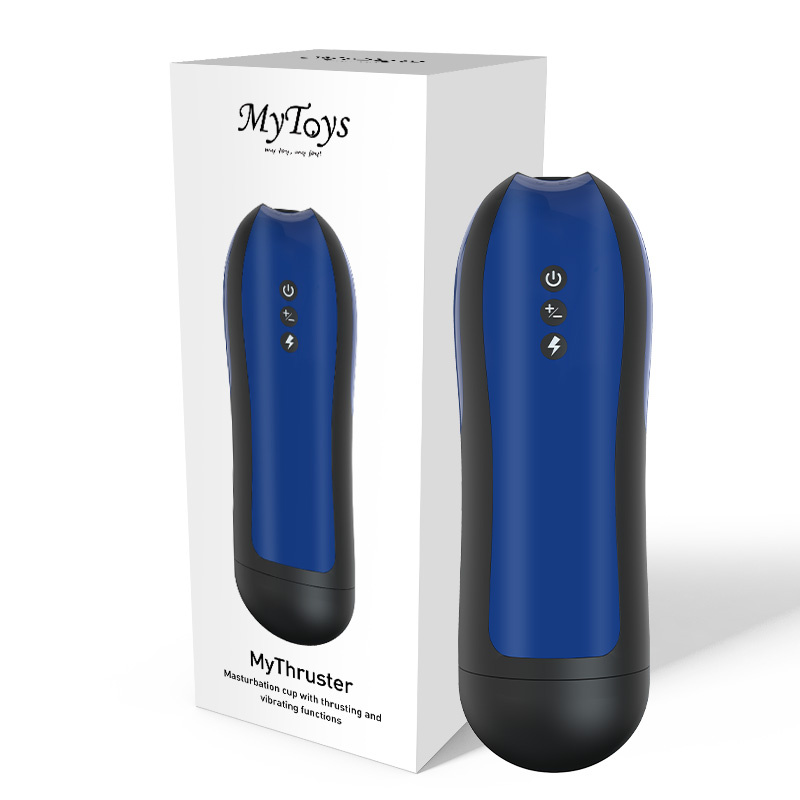 Фрикционный вибромастурбатор MyToys MyThruster со звуковым сопровождением, синий