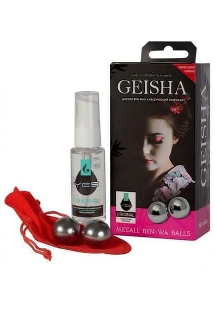 Металлические шарики Sitabella Geisha ben-wa и гель-смазка на водной основе