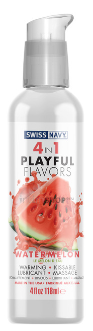 Гель 4 в 1 Swiss Navy Playful Flavors Арбуз, 118 мл - фото 1