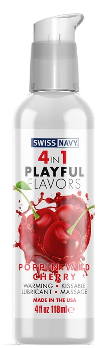 Гель 4 в 1 Swiss Navy Playful Flavors Вишня на водной основе, 118 мл
