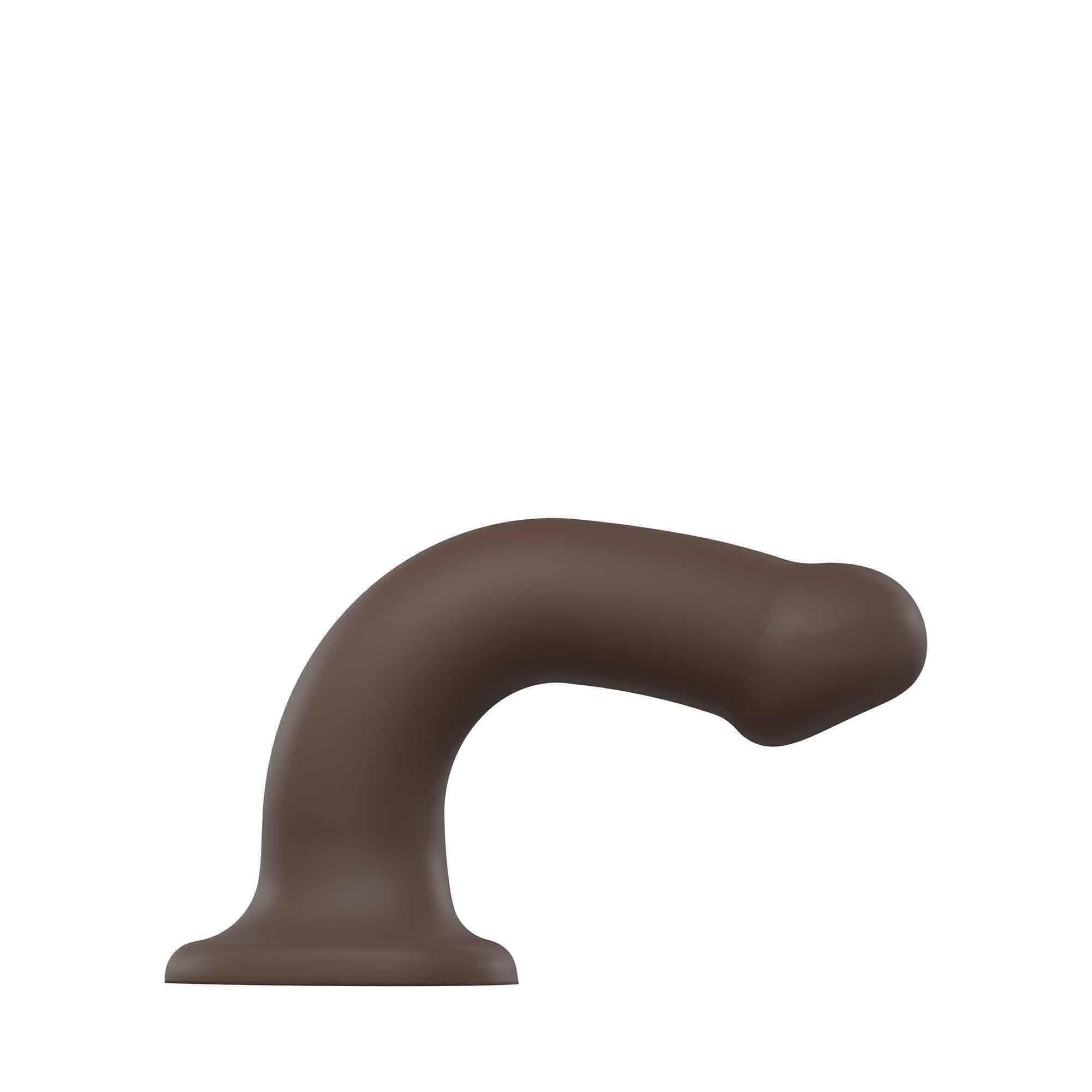 Фаллоимитатор с фиксацией формы Strap-on-me Dual Density L 19 см на присоске, шоколадный