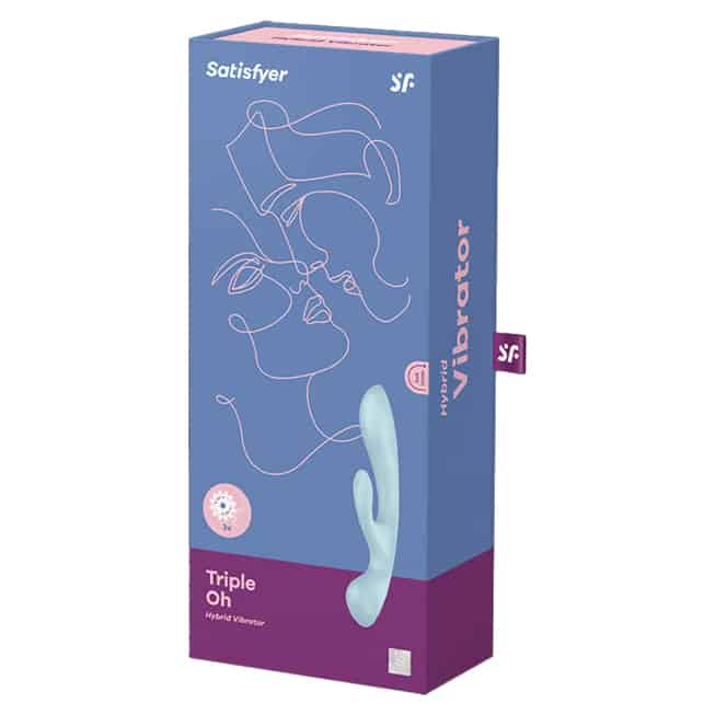 Вибратор 2 в 1 Satisfyer Triple Oh, голубой - фото 2