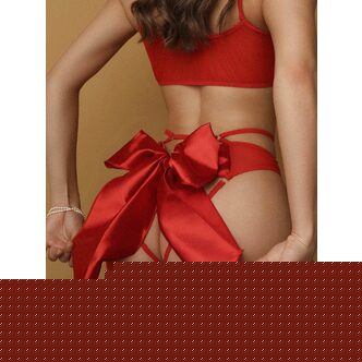 Трусики с доступом и большим бантом Le Frivole Easy to love 42-44, красные