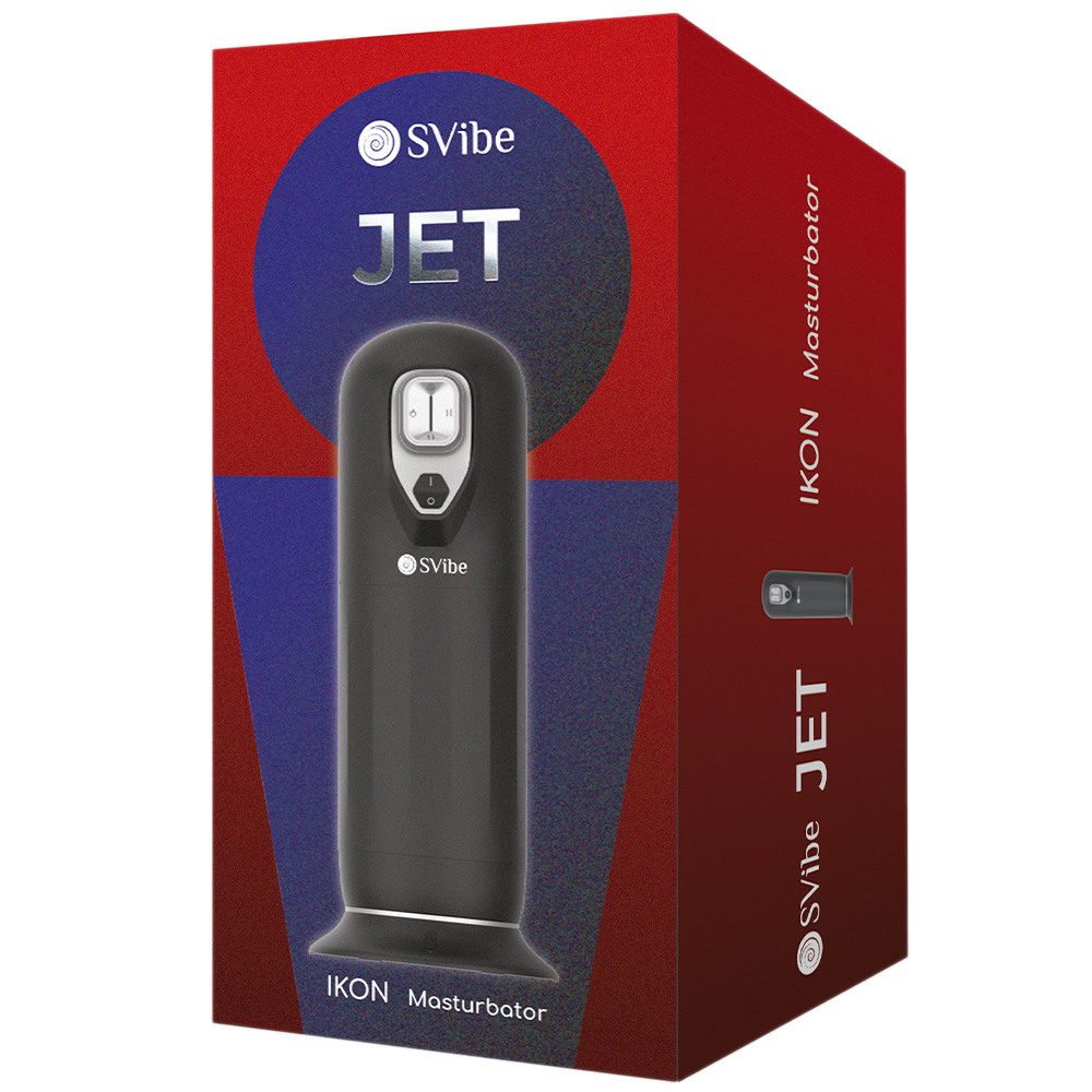 Фрикционный вибромастурбатор SVibe Ikon Jet с нагревом, черный