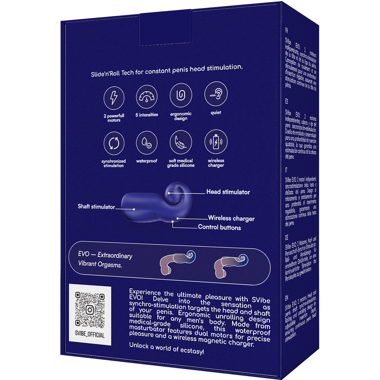 Вибромастурбатор SVibe Snail Evo, синий