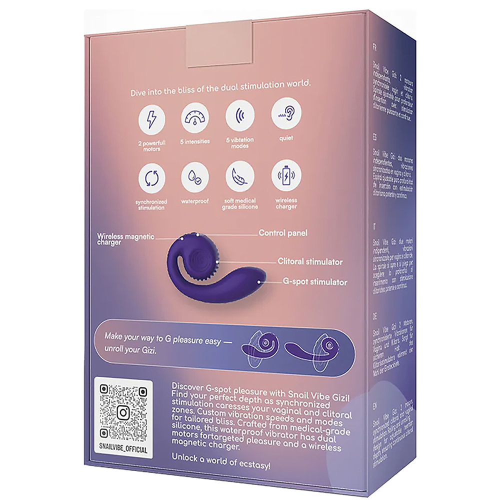 Вагинально-клиторальный вибратор SVibe Gizi, фиолетовый