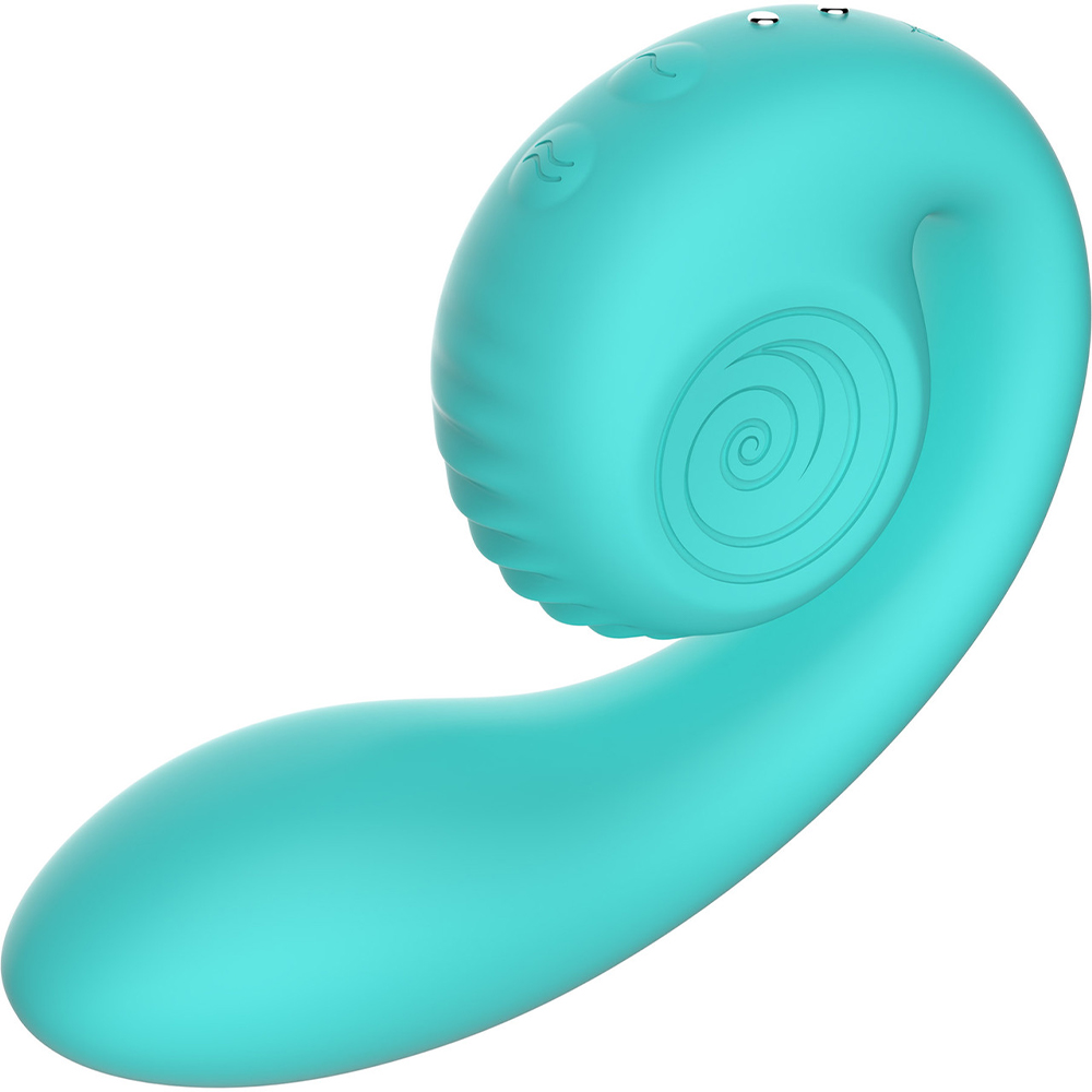 Вагинально-клиторальный вибратор SVibe Gizi, бирюзовый