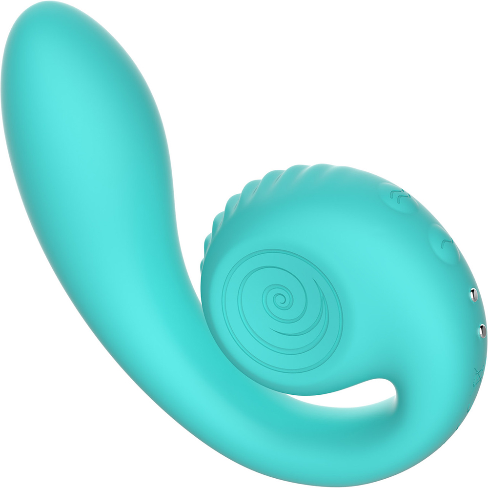 Вагинально-клиторальный вибратор SVibe Gizi, бирюзовый