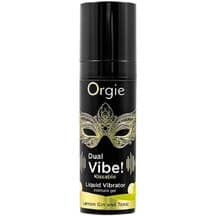 Жидкий вибратор Orgie Dual Vibe! Kissable Джин-тоник и лимон, 15 мл