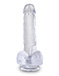 Фаллоимитатор Pipedream King Cock Clear с мошонкой и присоской 17.8 см, бесцветный