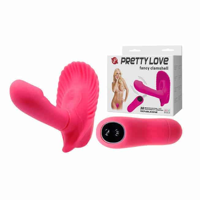 Клиторальный стимулятор Pretty Love Fansy Clamshell с вагинальной пробкой на ДУ от IntimShop