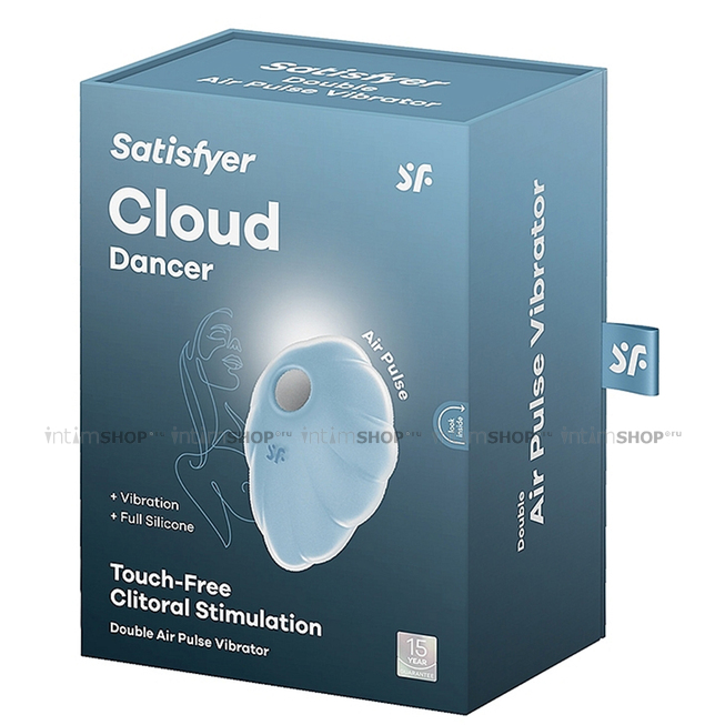 Клиторальный стимулятор с вибрацией Satisfyer Cloud Dancer, голубой - фото 2