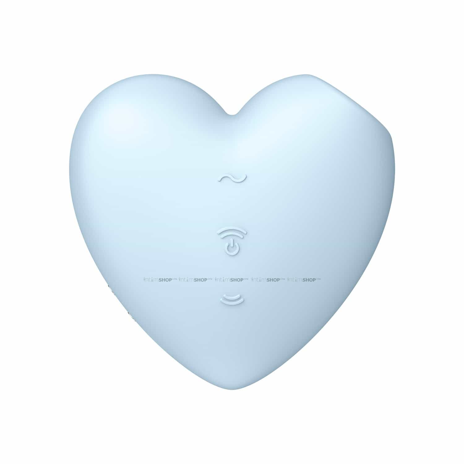Вакуумный стимулятор клитора с вибрацией Satisfyer Cutie Heart, голубой