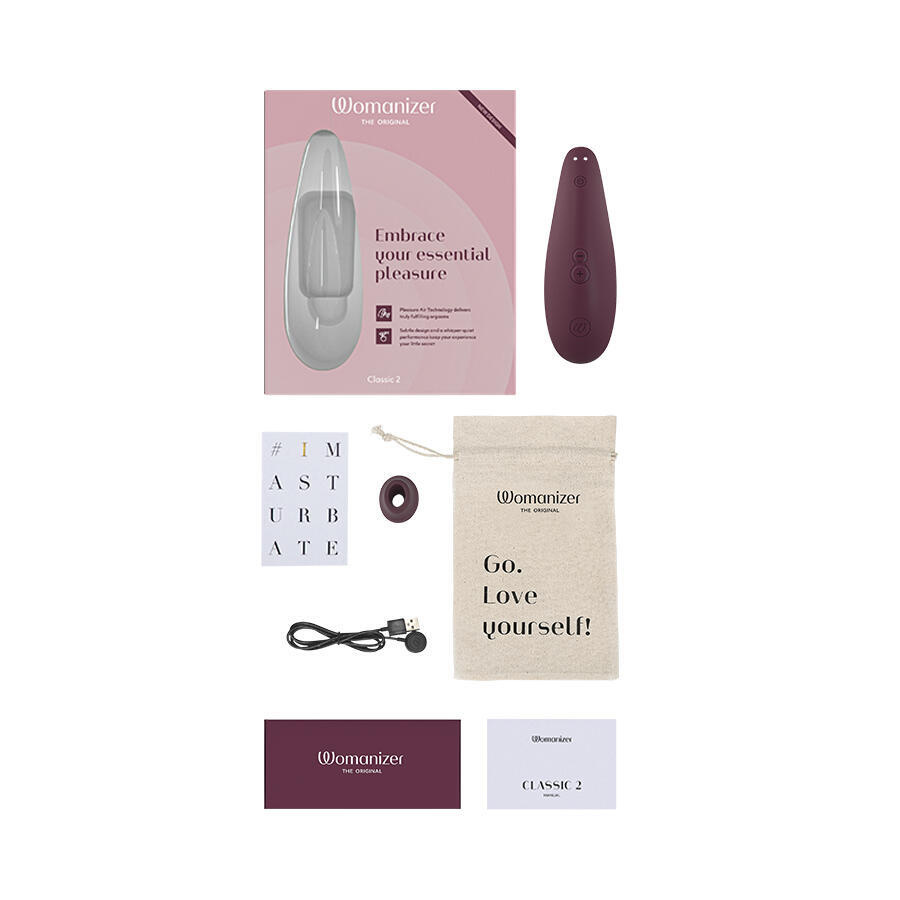 Вакуумный стимулятор Womanizer Classic 2, бордовый
