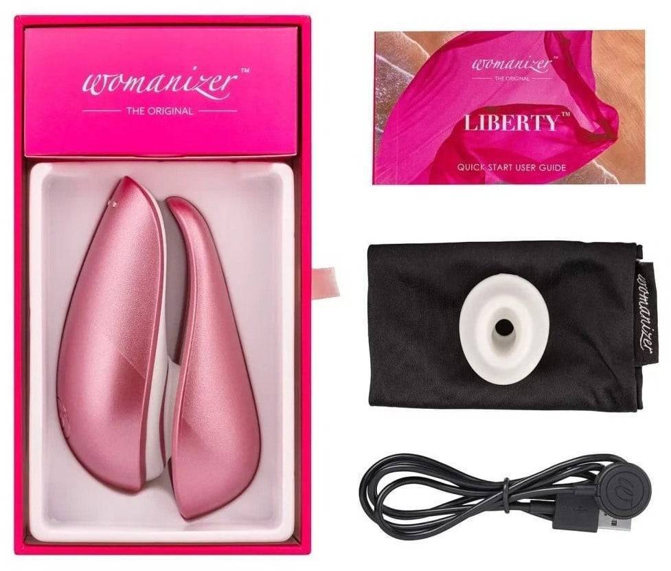 Вакуумный стимулятор клитора Womanizer Liberty, розовый