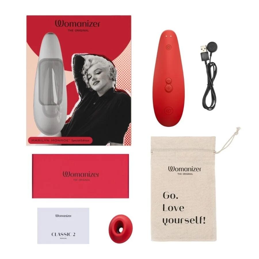 Вакуумный стимулятор клитора Womanizer Marilyn Monroe™ Special Edition, красный
