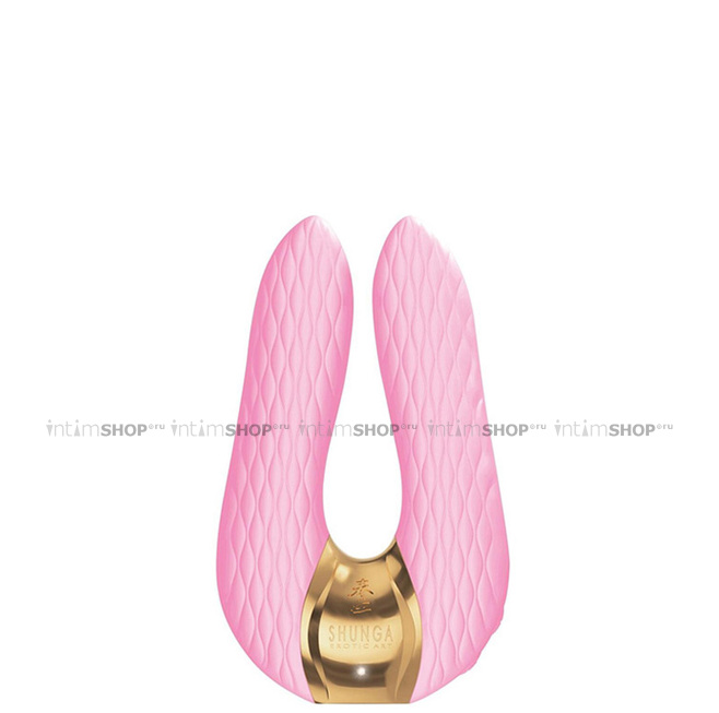 Клиторальный вибратор Shunga Aiko с двойной вибрацией, розовый