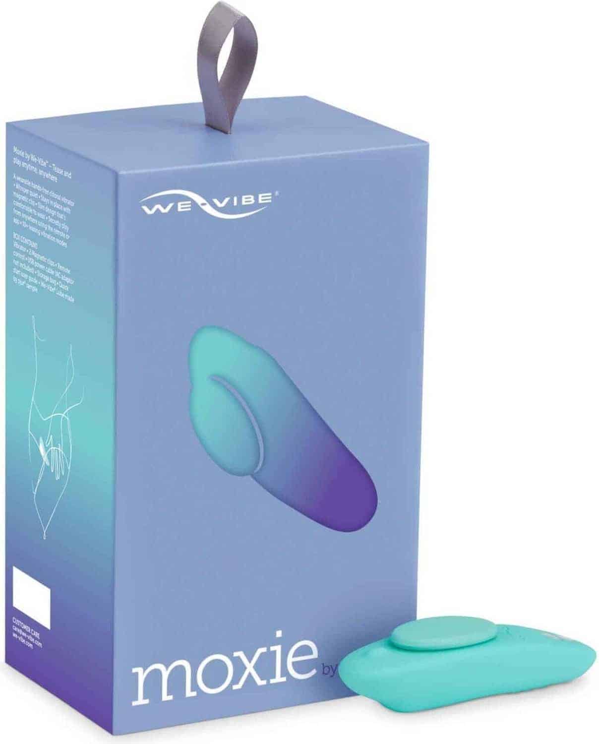 Клиторальный вибратор We-Vibe Moxie в трусики с пультом ДУ, бирюзовый