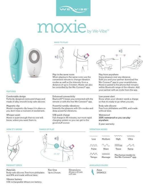 Клиторальный вибратор We-Vibe Moxie в трусики, голубой от IntimShop